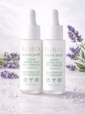 Lot 2x New PACIFICA CLEAN SHOT Vegan Amino Acid 10% Complex Vegan 0.8fl oz
